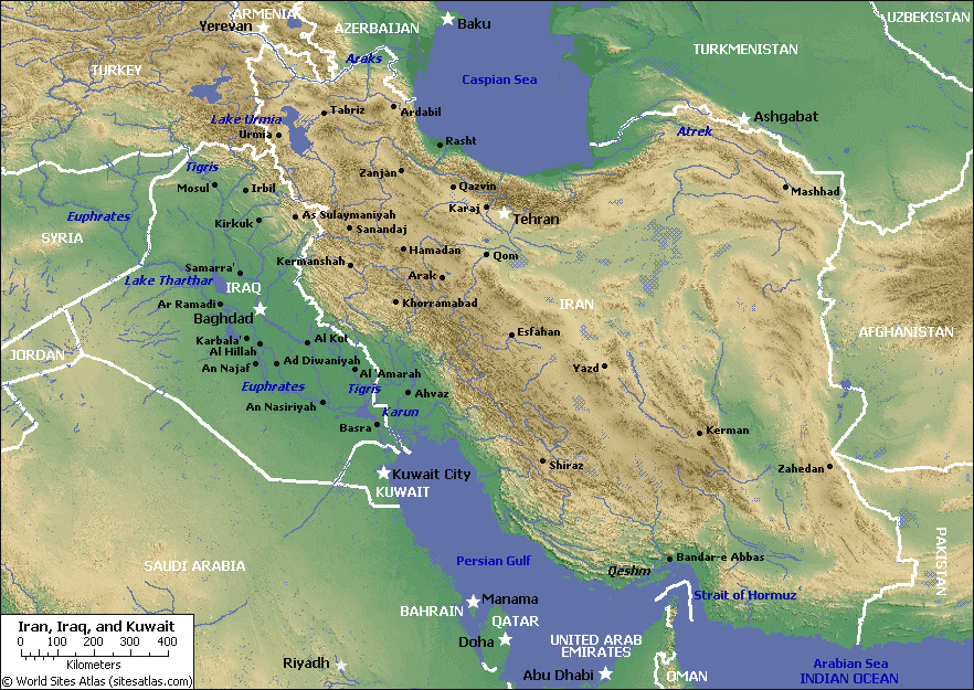 Карта гор ирана