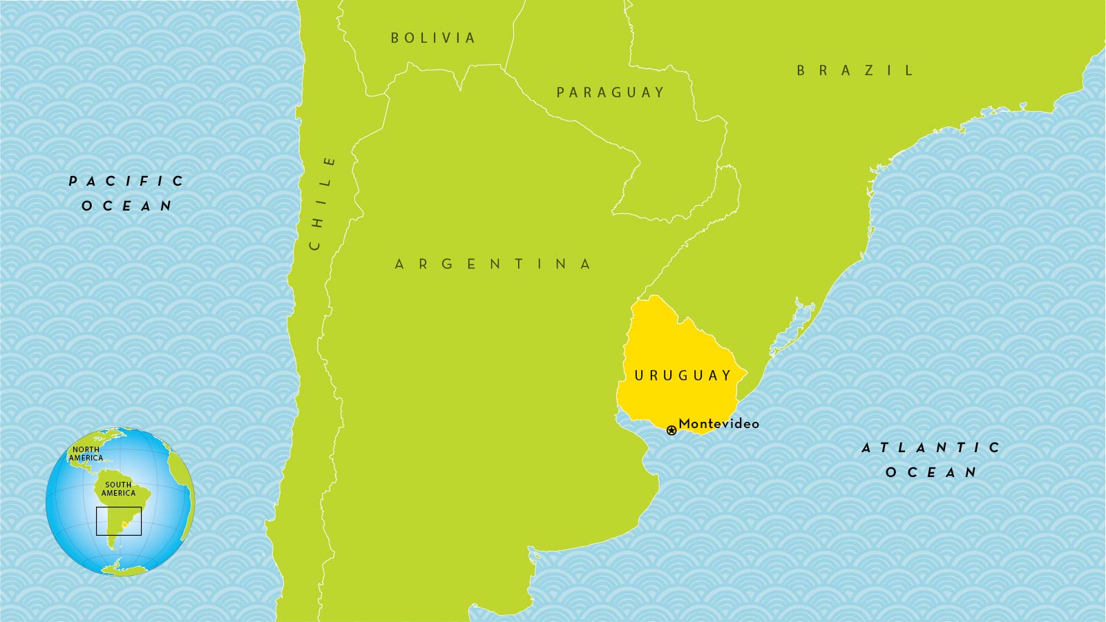 Уругвай на карте