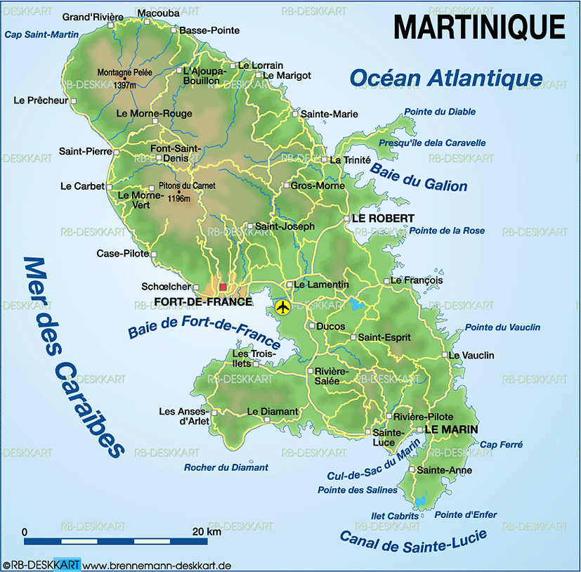 Где находится мартиника. Мартиника на карте. Остров Мартиника на физической карте.