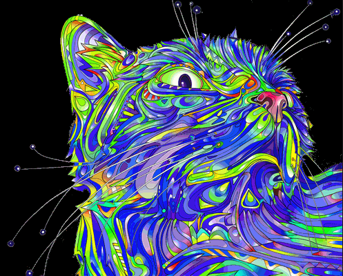 ♡♥Psychedelic cat - click on pic to see a larger pic♥♡ | Gato ...