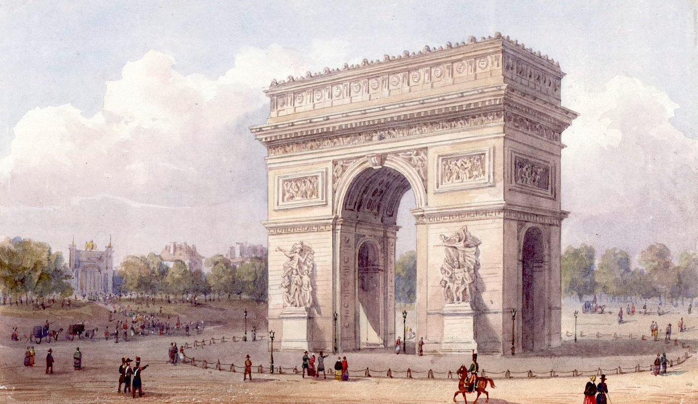 Франция времен империи. Триумфальная арка в Париже 19 век. Ампир. Триумфальная арка в Париже.. Триумфальная арка Париж 1836 год. Арка Наполеона в Париже.