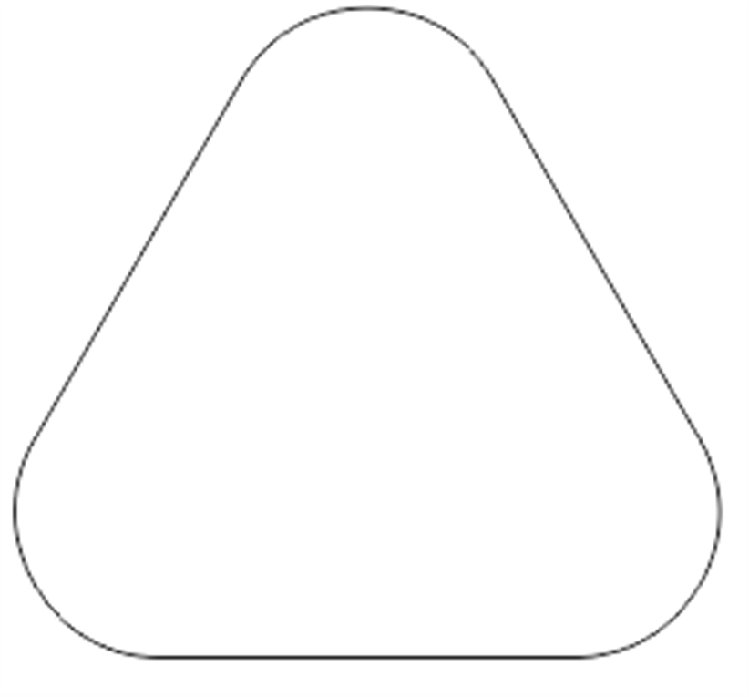 Треугольник формы c. Треугольник с закругленными краями. Треугольник со скругленными углами. Треугольник с круглёнными краями. Треугольник со скругленными краями.