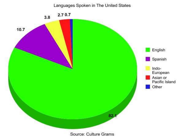 Какие языки забыты. Языки США. Иностранных языков диаграмма. Диаграммы на английском языке. Распространение английского языка в мире.