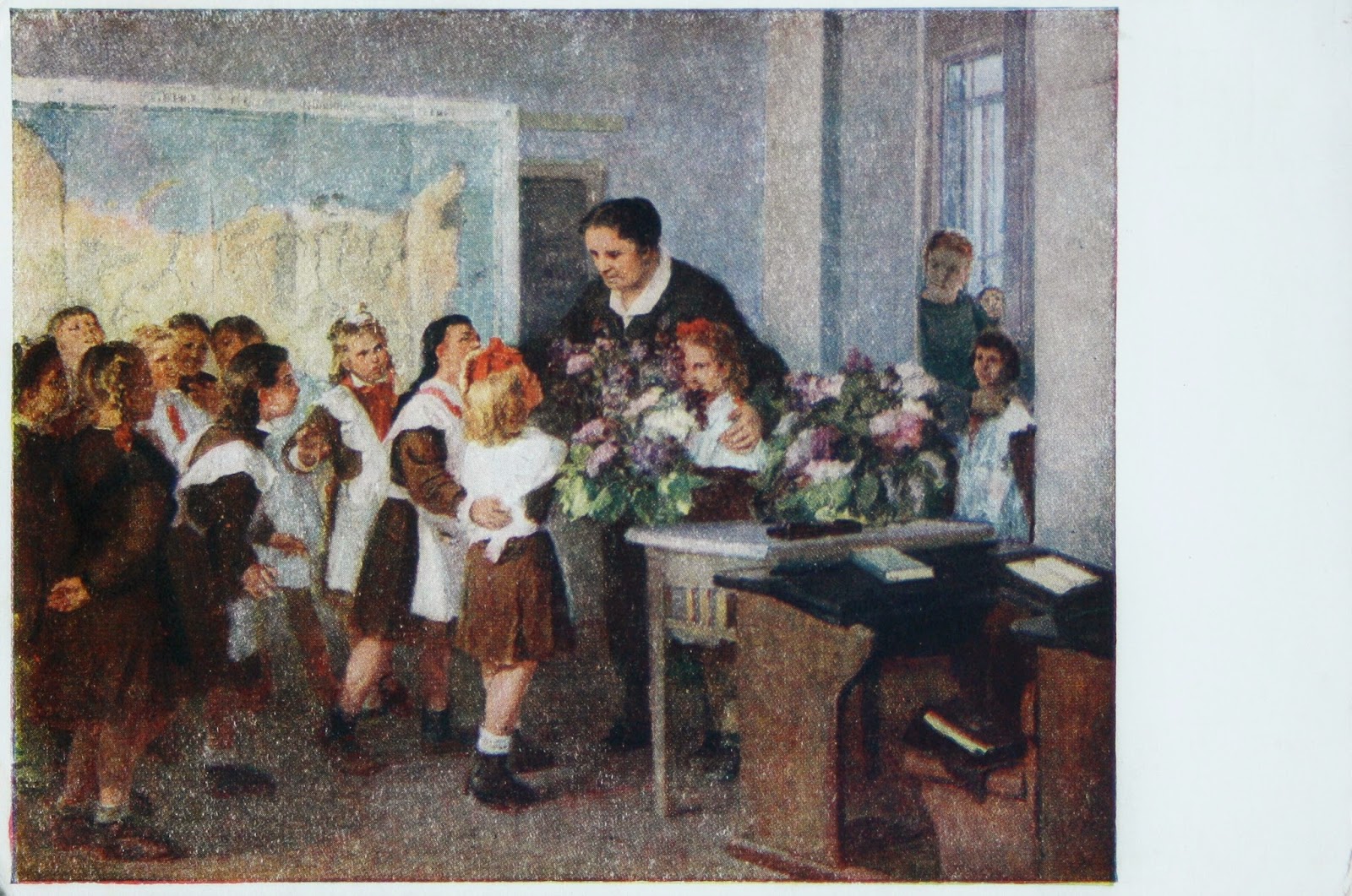 Заслуженная учительница. Кержнер в первый класс. Советская школа в живописи. Учитель картины художников.
