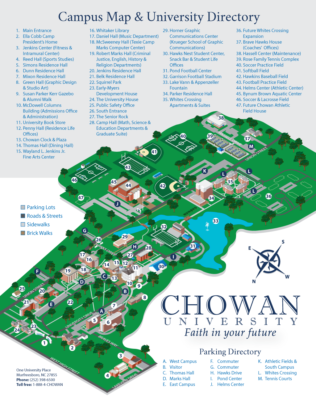 Chowan University Campus Map chowan university 2015