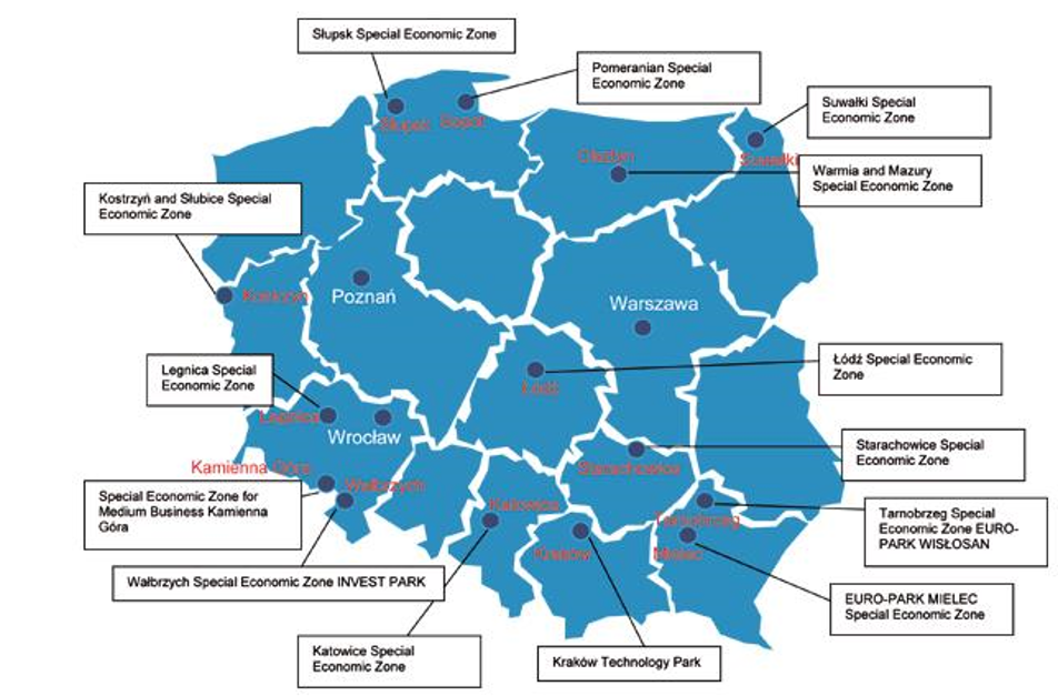 Специальные экономические зоны в Польше. Свободные экономические зоны Польши. Особые экономические зоны Польши. ОЭЗ В Польше.