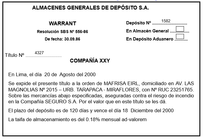 Resultado de imagen para warrant documento