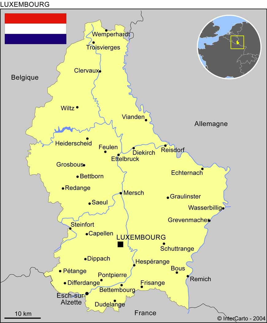 Люксембург на карте. Карта Europe Luxembourg. Карта Люксембурга с городами.