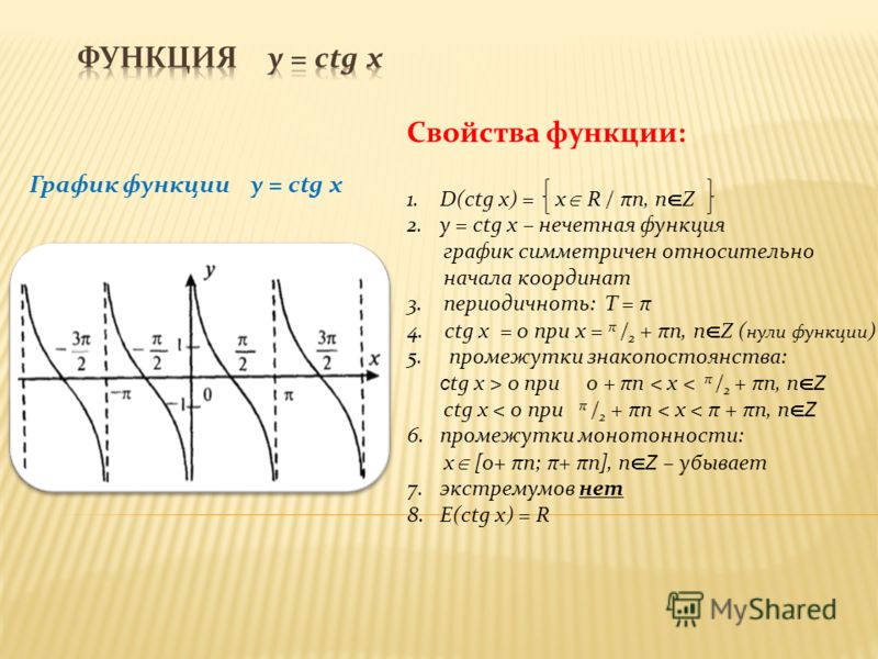 Тригонометрические функции, их свойства и графики