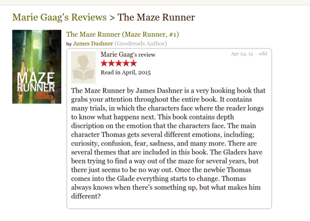 Book Reviews for The Maze Runner By James Dashner