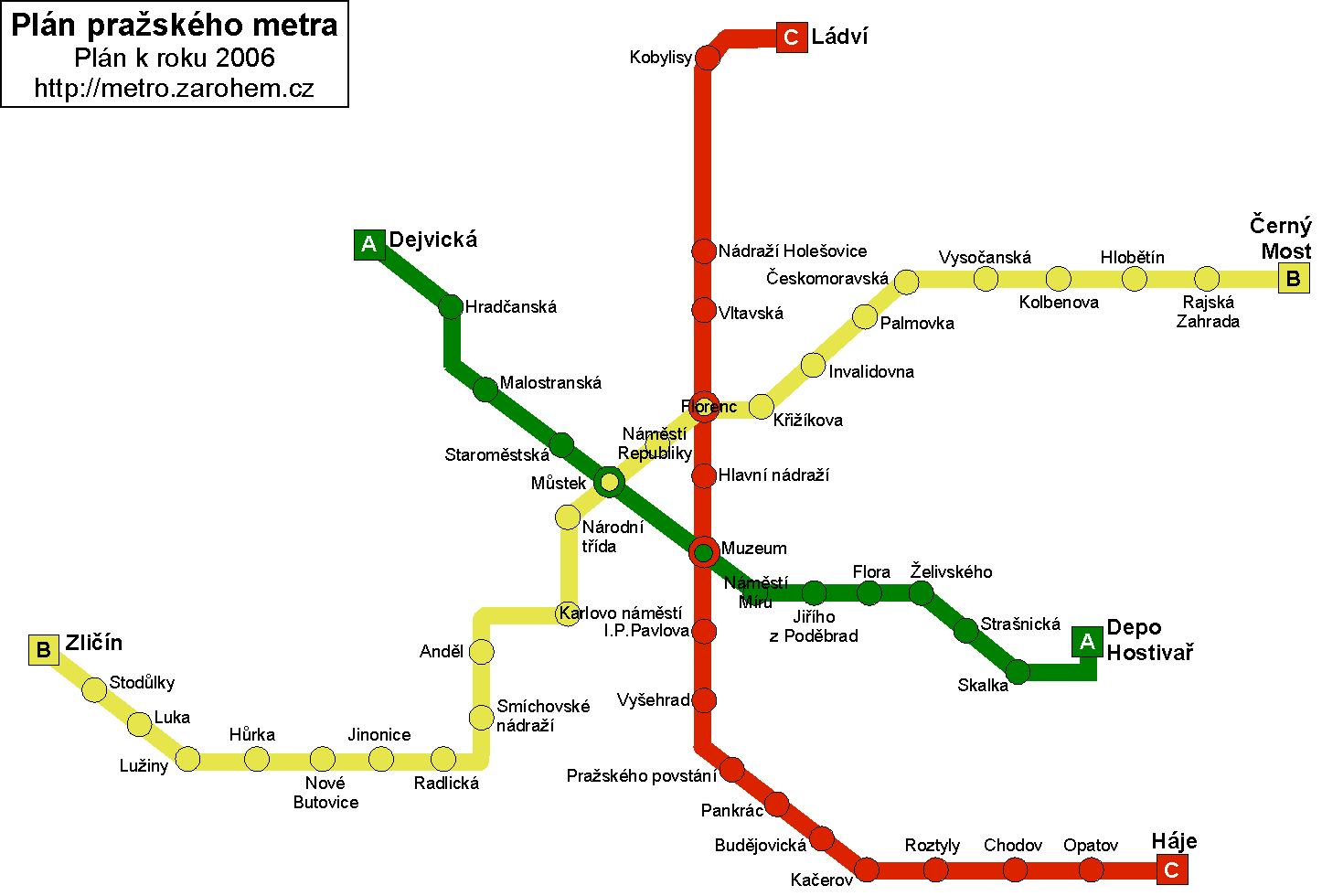 Метро в праге схема