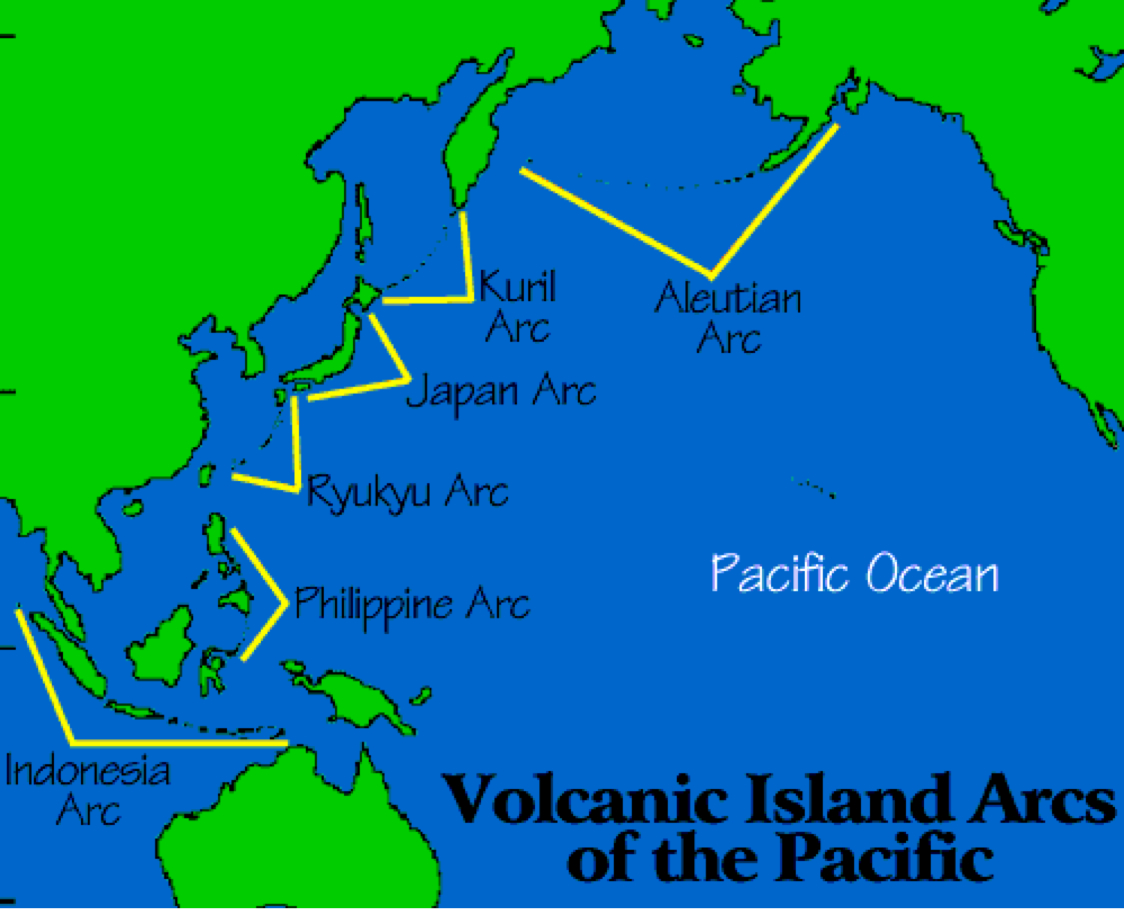 Arcs 1. Island Arc. Volcanic Islands on the Map. How to search гр on a volcanic Island. Volcanic Islands with Black Beaches on the Map.