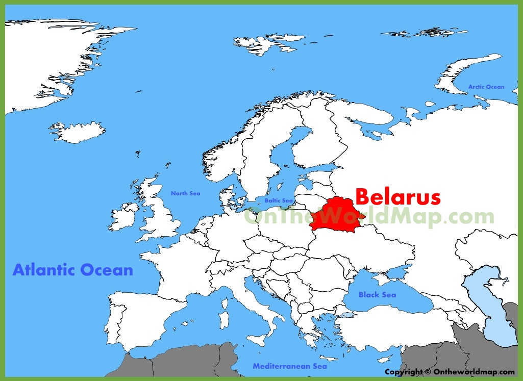 Belarus on the Map of Europe.