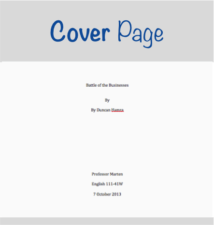 term paper front page