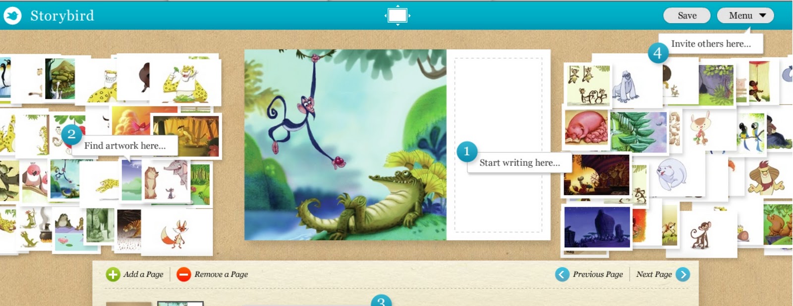 Storybird. A Bird story. Картинка главной страницы STORYJUMPER.