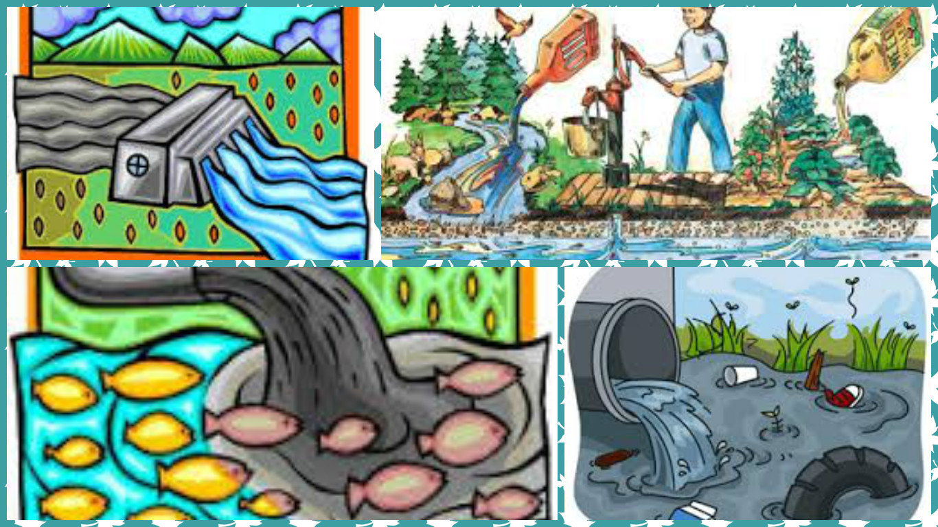 Water Pollution Images Collage