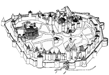 Каркассон план крепости
