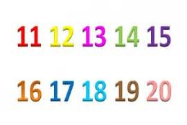 Назови число от 1 до 20. Цифры от 11 до 20. Цифры 11-20. Цифры от 11 до 20 для детей. Числовой ряд от 11 до 20.