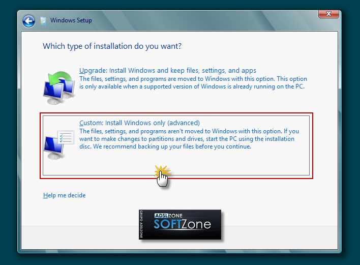 Custom installation. Windows 8 installer. Windows 8 installation Disk. Which Type of install Windows 7. Which Type of installation.