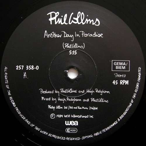 Significado de Another Day in Paradise por Phil Collins