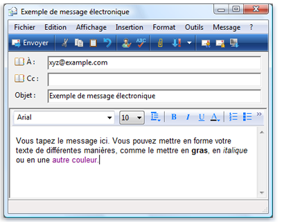 exemple de courrier mail