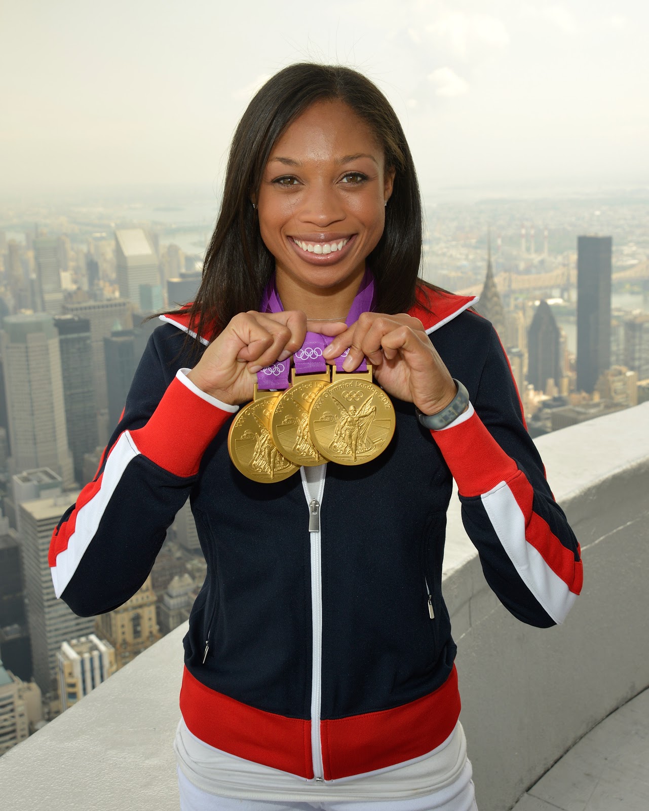 Allyson Felix with medals