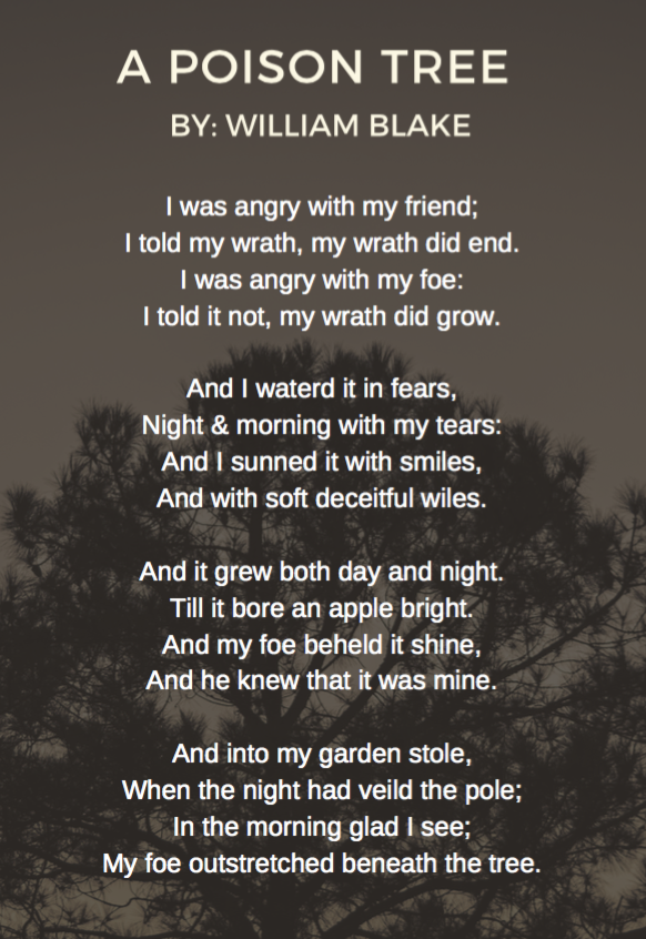 Poison tree. Poison Tree William Blake. Стихотворение ядовитое дерево Уильям Блейк. Стихотворение Poison Tree. A Poison Tree стих.