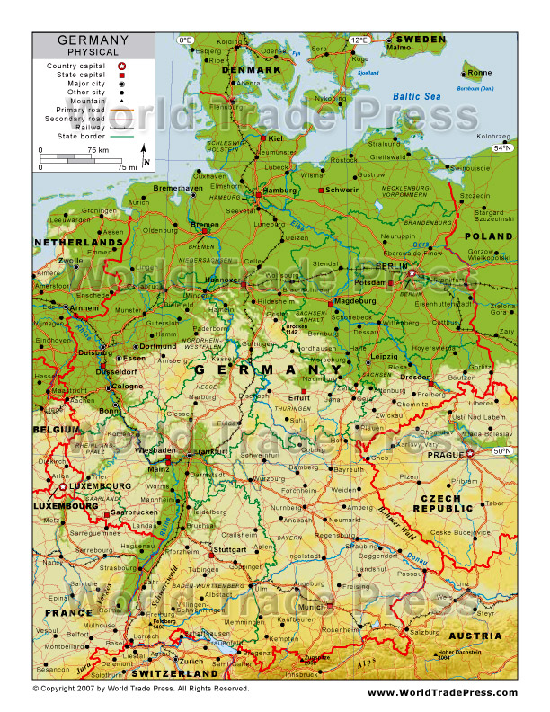 Карта германии и австрии