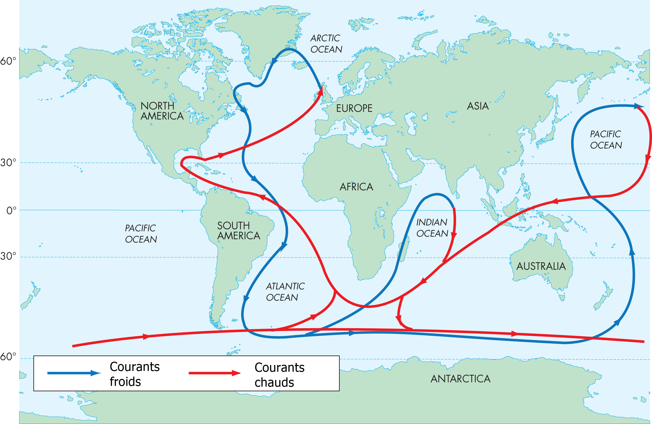 Гольфстрим на контурной карте