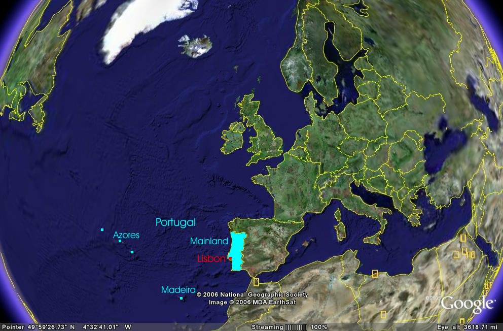 Карта португалии на карте мира
