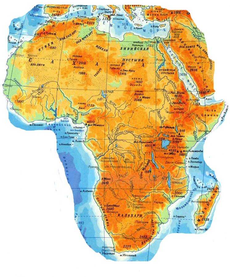Карта Африки Фото На Русском