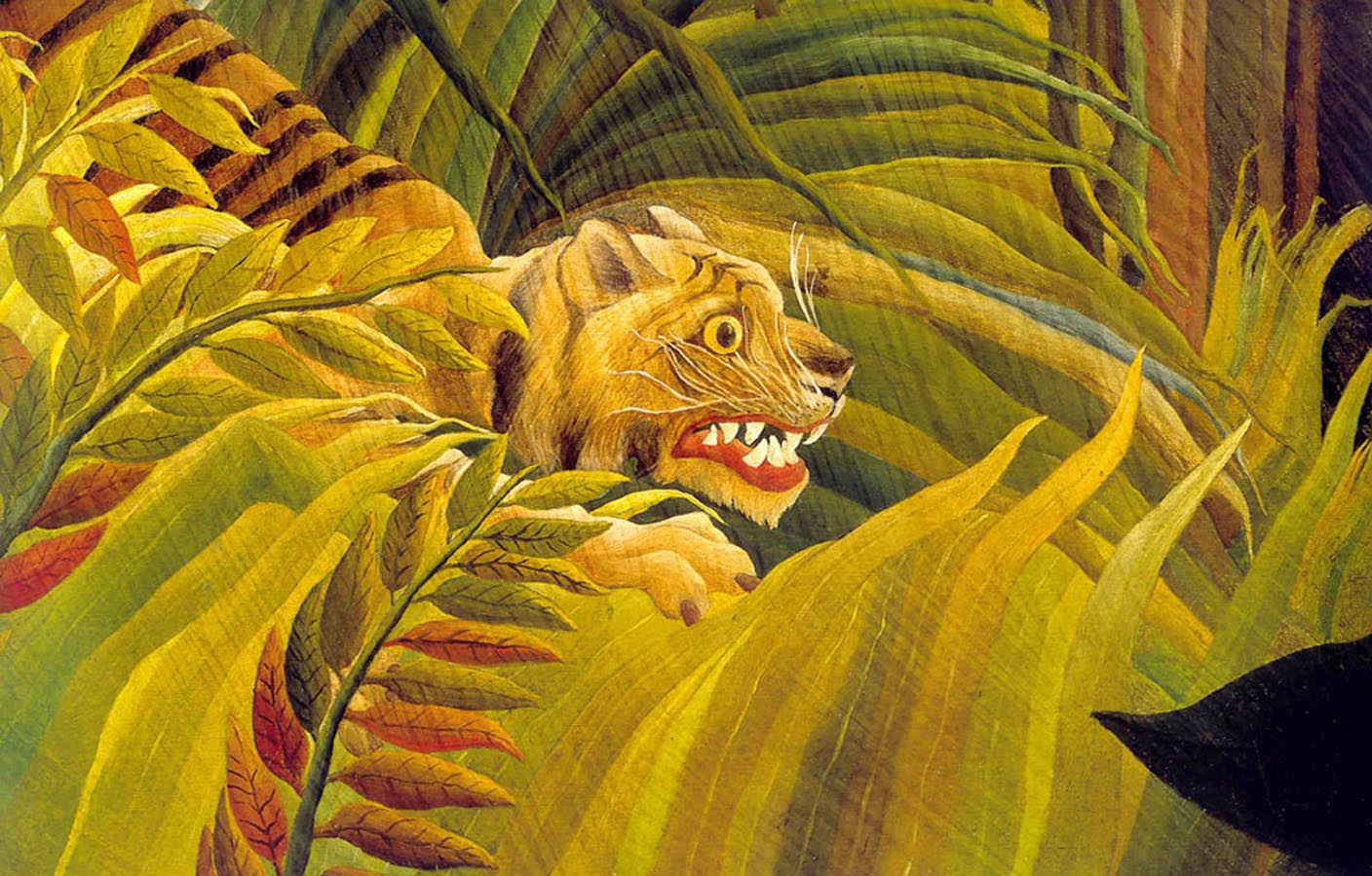 Тигрица в джунглях арт