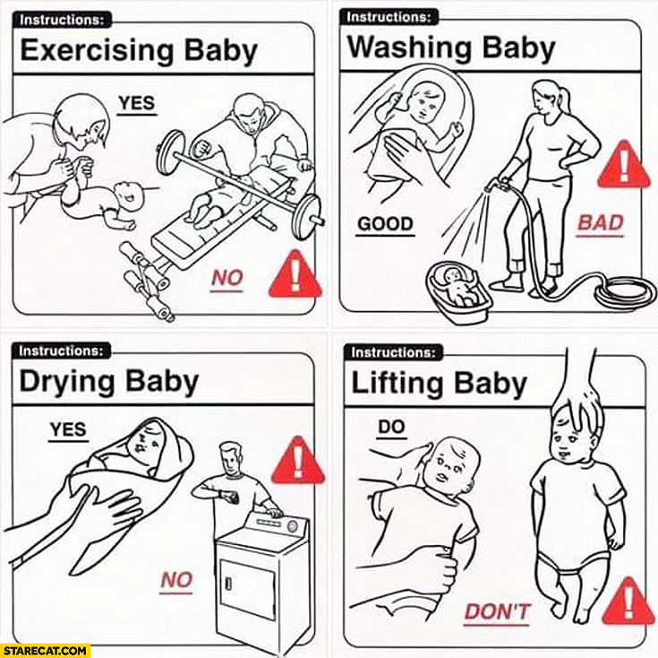 Instructions. Instruction how to. Yes Baby Мем. Instruction картинка.