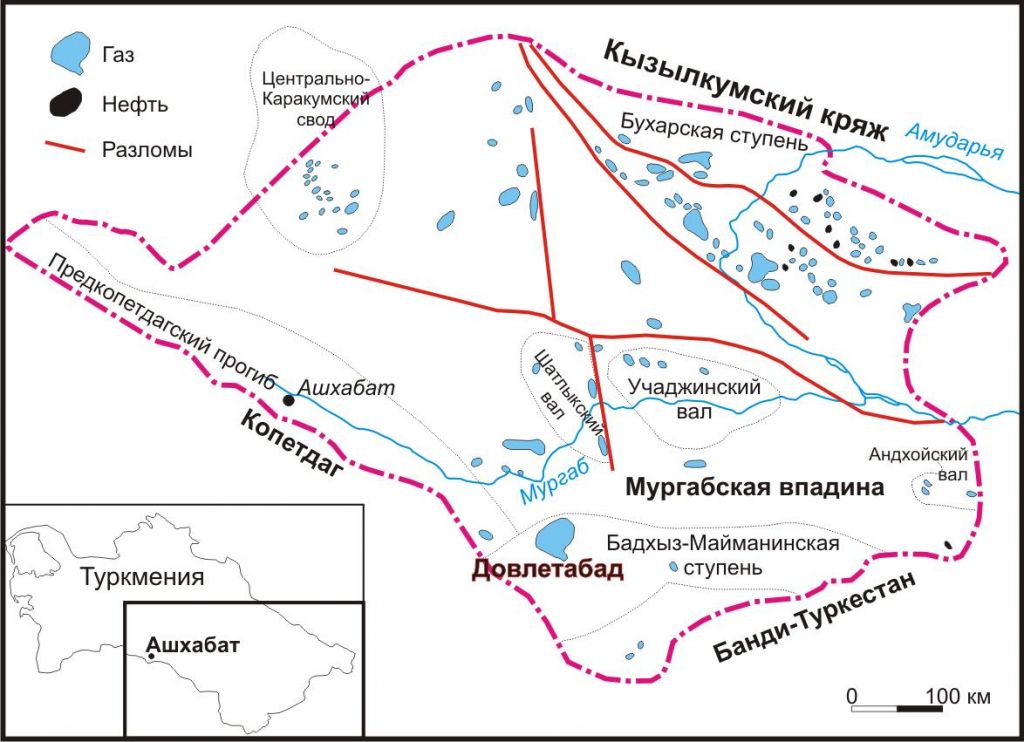 Тектоническая карта туймазинского месторождения