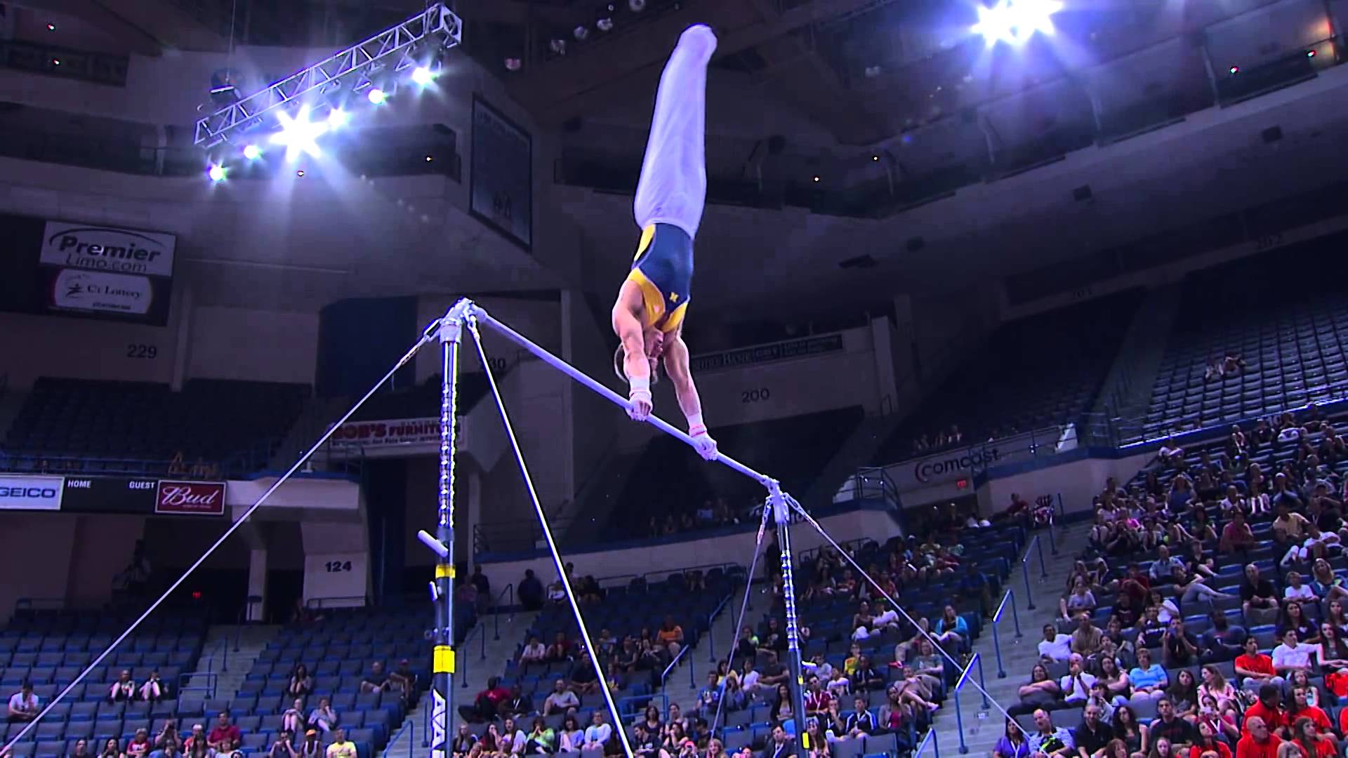 Gym high bar. Bars Gymnastics. Multiple exposure Gymnastics.