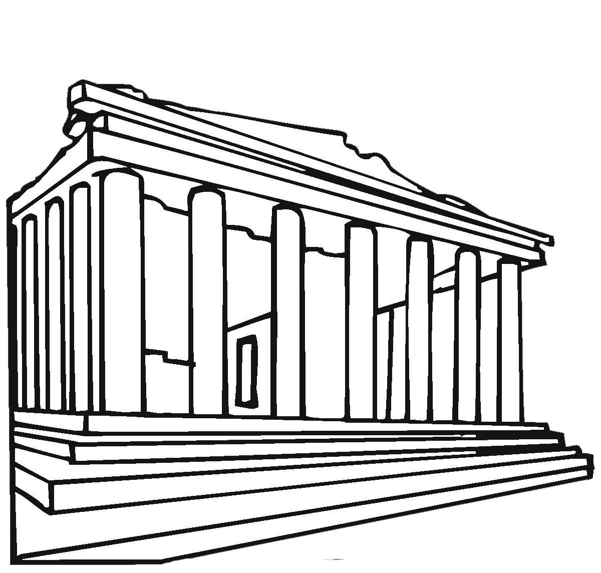 Античный храм рисунок. Храм Богини Афины Парфенон нарисовать. Храм Афины Парфенон черно белый. Храм Парфенон в Греции рисунок.