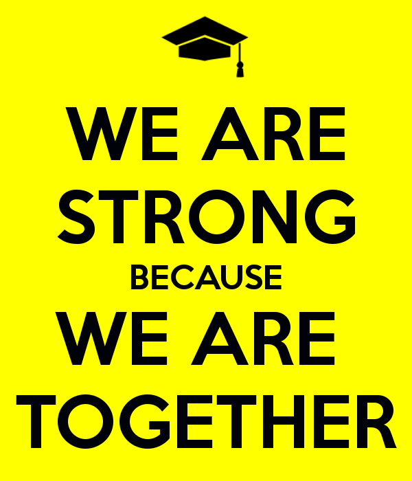 This is strong. Together we are strong. We together. Together we are stronger. We are.