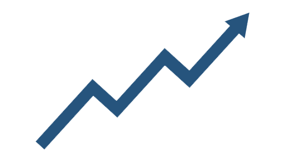 Рост лини. Стрелка вверх. Стрелка роста. График вверх. Зигзагообразная стрелка.