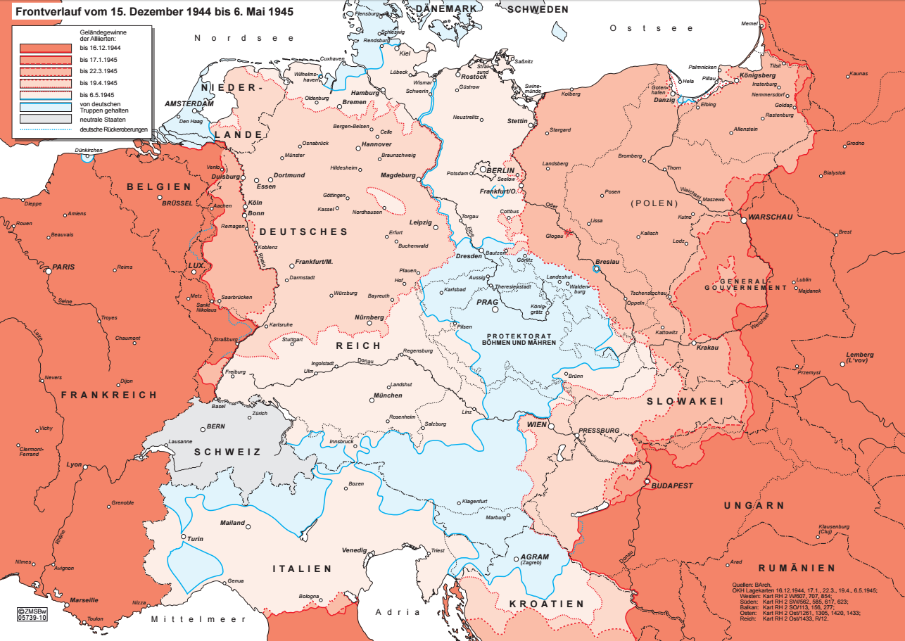 Карта европы 1944 года