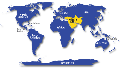 middle east highlighted on world map Middle East middle east highlighted on world map