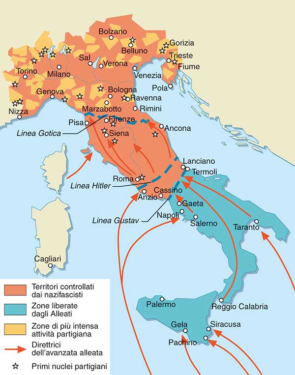 Англо американская операция в италии. Территории Италии во второй мировой. Италия во второй мировой войне карта. Территория Италии во 2 мировой. Италия в 1943-1945 карта.