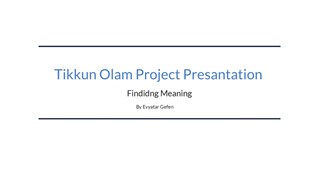 Tikkun Olam Presentation at emaze Presentation