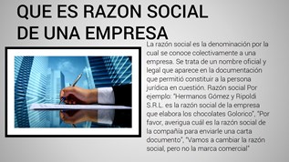 QUE ES RAZON SOCIAL DE UNA EMPRESA at emaze Presentation