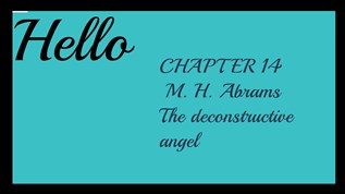 the deconstructive angel is a critical essay by