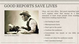 Good Reporting at emaze Presentation