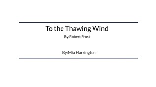 A Strong and Sudden Thaw by R.W. Day A Strong and Sudden Thaw by R.W. Day