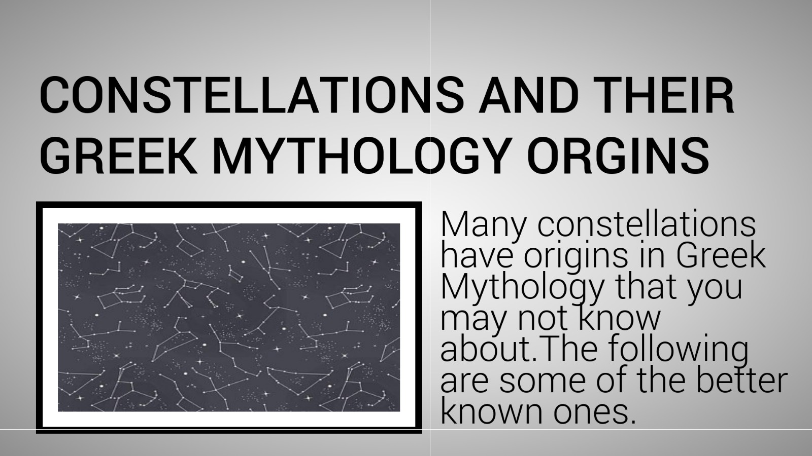 Constellations And Their Greek Mythology Orgins At Emaze Presentation