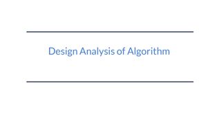 Design Analysis of Algorithm at emaze Presentation
