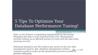 5 Tips To Optimize Your Database Performance Tuning At Emaze Presentation 5 Tips To Optimize Your Database Performance Tuning At Emaze Presentation