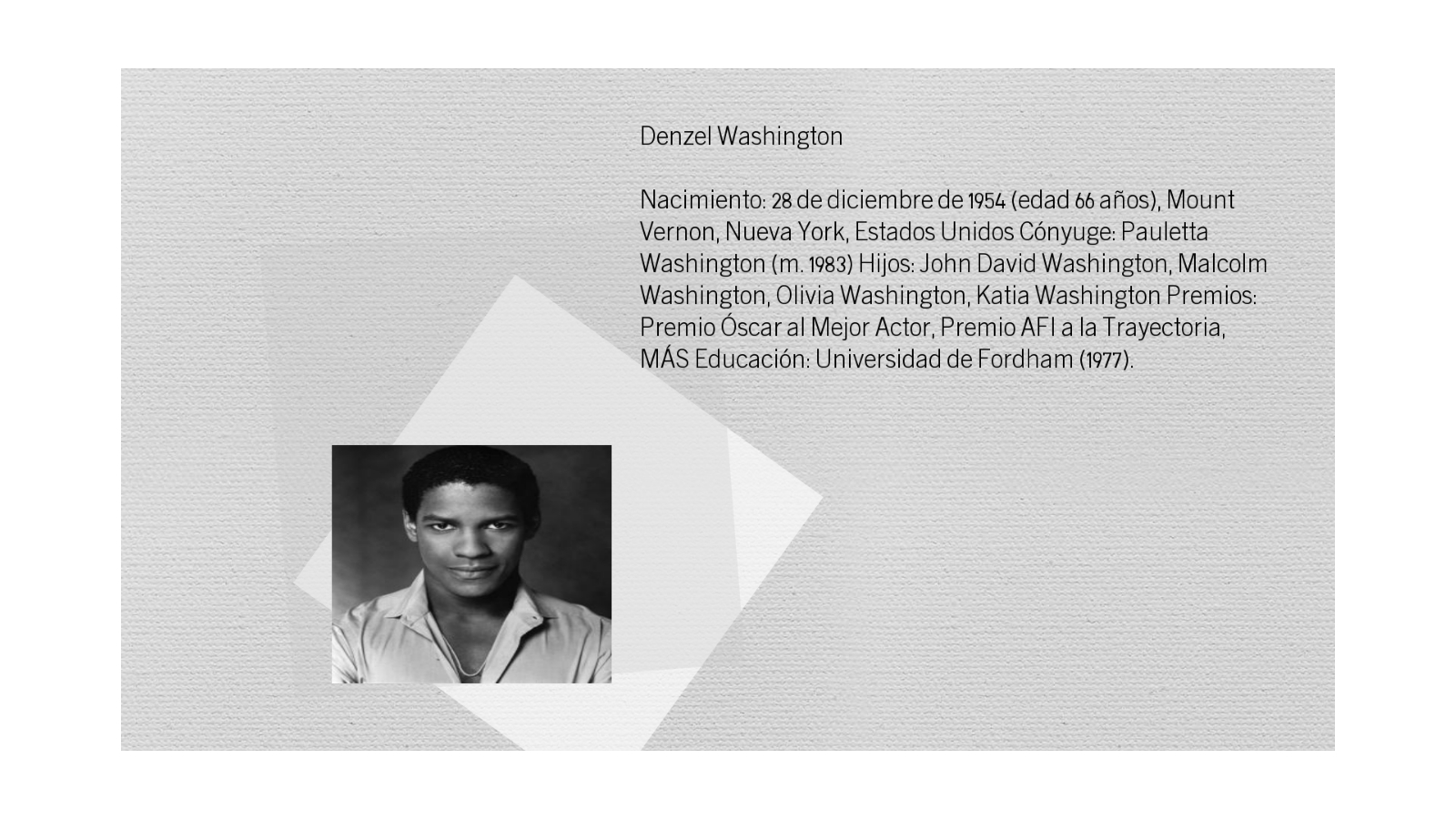 Jimmy Rojas - Ficha:2341274 - Biografía Denzel Washington at emaze ...